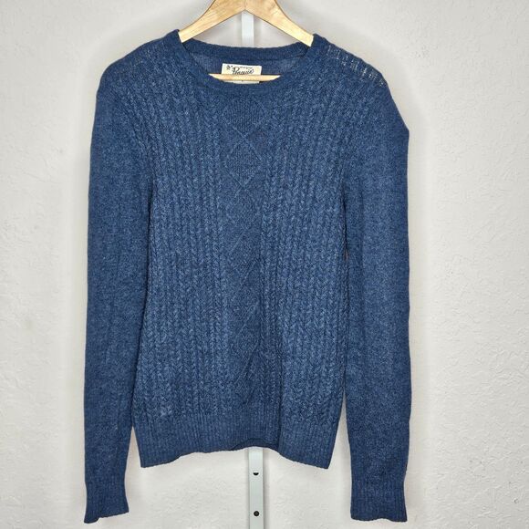 Penguin by Munsingwear Men’s Sweater Blue Cable Knit 100% Lambswool Size Small - Picture 1 of 5